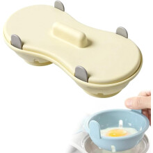 Microwave Egg Cooker Steamer Poacher Blue 2-row