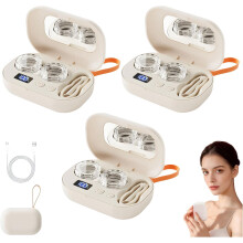 Rechargeable Ultrasonic Contact Lens Cleaner & Applicator Tool, 99% Brightness, Portable for Home/Travel (3pcs, 3.7x3.2in)