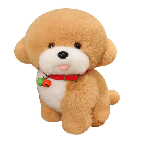 Pluche knuffelhond, bruin, 24 cm