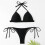 Conjunto de biquíni feminino liso com decote redondo 4