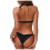 Conjunto de biquíni feminino liso com decote redondo 5