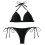 Conjunto de biquíni feminino liso com decote redondo 7