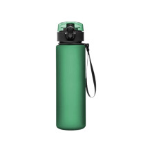Garrafa de água esportiva verde à prova de vazamentos, 560ml, com alça.