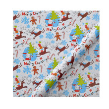 Carta da regalo natalizia con Babbo Natale, pinguino, albero e renne (confezione da 5)