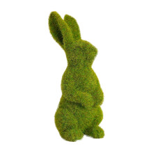 Figurine de lapin en résine floquée pour Pâques, petite statuette décorative pour centre de table et décoration de jardin.
