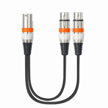 Kabel adaptera rozdzielacza audio 3-pinowy męski na podwójny żeński