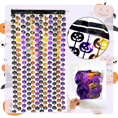 Κουρτίνα με κρόσσια από πούλιες για το Halloween 3,3x6,6 πόδια
