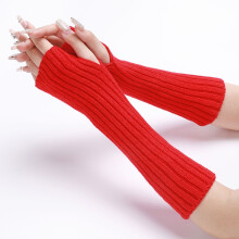 Women's fingerless gloves knit arm warmers with thumbhole