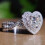 Fáinne diamant cruth grá do mhná, cros rhinestone 2