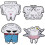 Funny Tooth Brooches Enamel Lapel Pins 4pcs 1