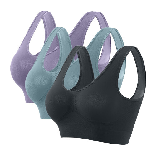 Heltäckande sömlös bralette för kvinnor, 3-pack