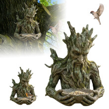 Bird Feeder Sculpture Tree-Mounted Rustic Decor