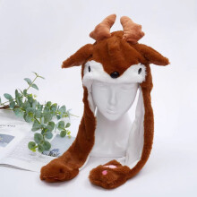 Articles de fête et d'événement, bonnet de Père Noël interactif avec oreilles mobiles et renne pour une ambiance de Noël créative et des jeux.