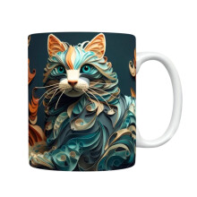 Mug en céramique au design artistique, 35 cl