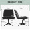 Chaise de coiffeuse avec dossier, design noir à pieds croisés 2