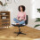 Chaise de coiffeuse avec dossier, design noir à pieds croisés 7