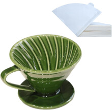 Filtre à café en céramique V60 avec 50 filtres en papier