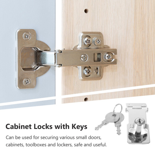 Stainless Steel Keyed Hasp Lock 2 Sets 2