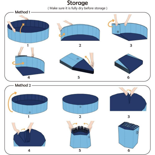 Foldable Dog Bath Pool Blue 63 inch 1