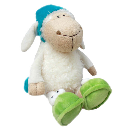 Peluche Agneau Bonnet de Nuit Doux Compagnon 25 cm