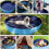 Foldable Dog Bath Pool Blue 63 inch 4