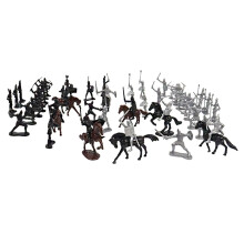 Middeleeuwse ridder actiefiguren van plastic, 52 stuks