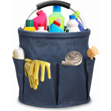 Portable cleaning caddy blue 17L with handle
