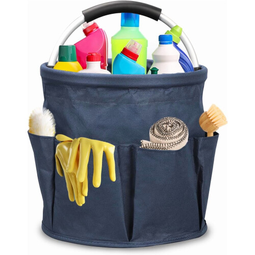 Portable cleaning caddy blue 17L with handle