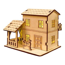 Weihnachtsdorf-Häuser-Set aus Holz, bemalbar, 6-teilig