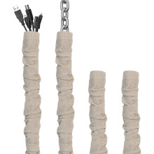 Fabric Cord Cover, 2 Pcs 6 Feet and 2 Pcs 4 Feet Chain Cable Sleeve, Chandelier Lighting Wire Cord Cover