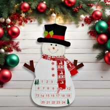 Calendrier de l'Avent en tissu, motif sapin de Noël, tenture murale 24