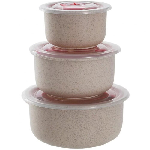 3-Pc Stackable Airtight Mixing Bowl Set, Leak-Proof Plastic Kitchen Bowls with Lids