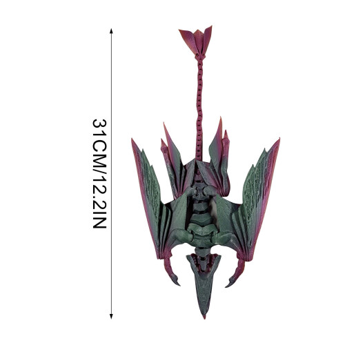 3D-printet flyvende dragefigur - fleksibel, leddelt model 2