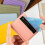 Card Organizer Pouch RFID Blocking Slim Leather Wallet Pink 4