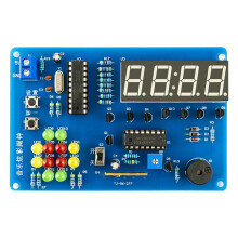 Buntes LED-Musikalarm-Uhr DIY-Lötset - Mikrocontroller-Basiertes 4-Stelliges Uhrenschweißer-Training TJ-56-277