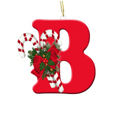 Ornements de Noël Alphabet en acrylique, lot de 26 pièces