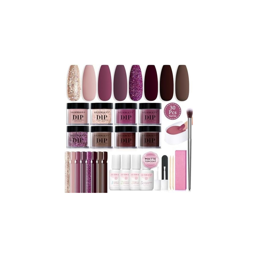 Dip Kit Starter Set Purple Nude Brown 8 Colors 30 Count