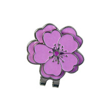 Marqueur de golf en alliage de zinc avec clip pour chapeau à motif floral
