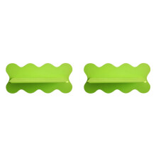 2X Wooden Wavy Storage Rack Wall Shelf Home Decoration Green