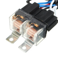 Wiring Harness Kit 12V H4 Negative-Switched LED Headlight/Lamp Bulb Relay Wiring Harness Plug Kit Auto Accessories