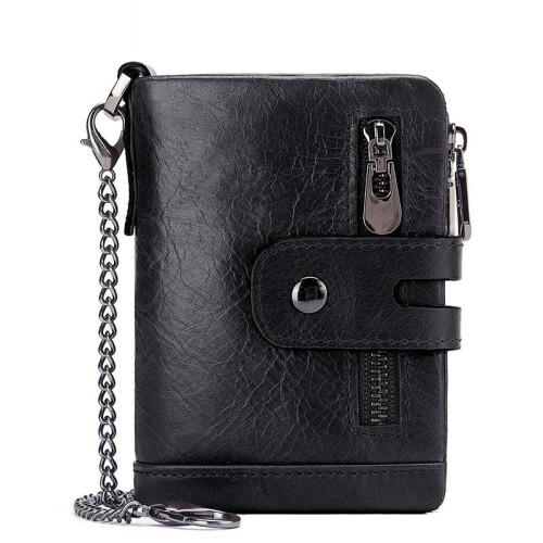 Vintage Damen-Ledergeldbörse mit RFID-Schutz, braun 1