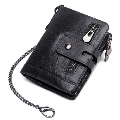 Vintage Damen-Ledergeldbörse mit RFID-Schutz, braun 2