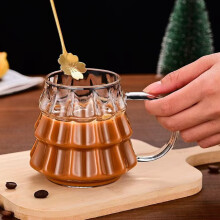 Mug à café en verre avec anse, 350 ml, transparent, type Americano.