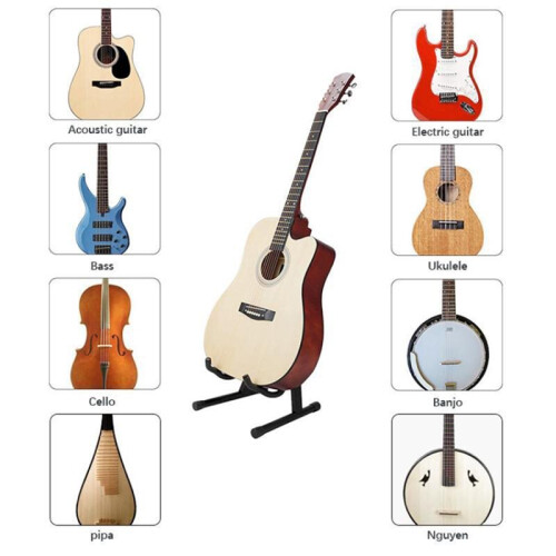 Fällbar A-Ram Universell Gitarrställ, Instrumentställ för Elgitarr, Bas & Musikaliska Tillbehör