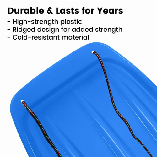 Blauwe plastic slee van 91 cm met handvatten 1