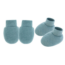 Conjunto de manoplas y calcetines antiarañazos para bebé, de algodón, de 0 a 6 meses.