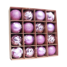 Christmas Ball Ornaments Plastic 16-Piece Purple