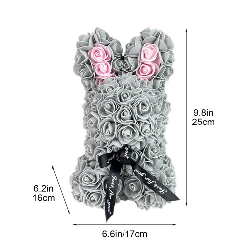 Valentine's Day Simulation Rose Bunny Foam Plush Toy with 1