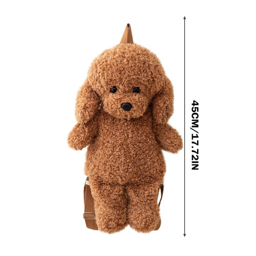 Teddy Dog Plush Backpack for Kids with Fleece Lining, Snack 2