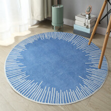 Round Blue Bedroom Carpet – Modern Soft Warm Anti-skid Rug